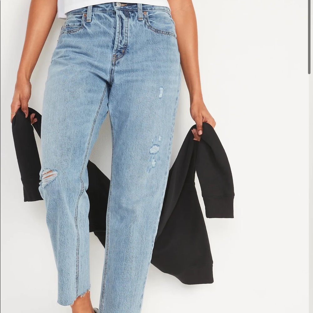 Old Navy Button Fly slouchy straight jean